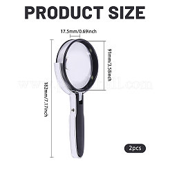 Круглое акриловое портативное увеличительное стекло с прищепкой&nbsp;AJEW-WH0673-22