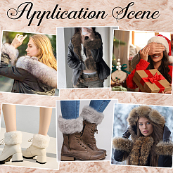 Женские искусственные кроличьи волосы манжеты нарукавники перчатки&nbsp;AJEW-WH20018-34D