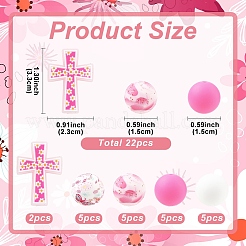 22шт силиконовые фокусные бусины&nbsp;SIL-YW0002-51A