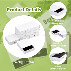 8 шт. квадратная бумажная шкатулка для хранения ювелирных изделий CON-DC0001-08B