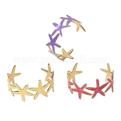 Браслеты-манжеты из нержавеющей стали 304 с эмалью для женщин&nbsp;BJEW-D408-34G