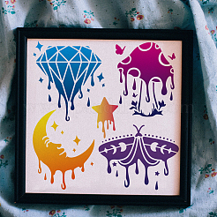 1 шт. трафареты для рисования с изображением плавящегося питомца DIY-MA0003-95A-04