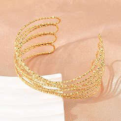 Браслеты-манжеты из нержавеющей стали 304 для женщин&nbsp;BJEW-Z155-05G