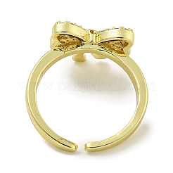 Кольцо-манжета из латуни с микропаве и кубическим цирконием&nbsp;RJEW-E296-06G