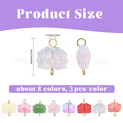 24 шт. подвески-коннекторы из прозрачного стекла в виде цветка лотоса 8 цветов&nbsp;PALLOY-YW00110