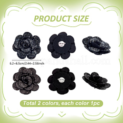 2шт. брошь-цветок из фетра&nbsp;JEWB-PH01274