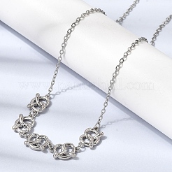 Подвеска-узел из латуни с микропаве и прозрачными кубическими циркониями.&nbsp;NJEW-B157-08P-01