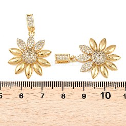 Латунные микропаве прозрачные подвески с фианитом&nbsp;KK-G552-02G-01