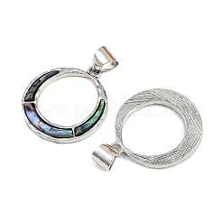 Подвески из сплава с натуральными ракушками-абалоне и пауа&nbsp;SSHEL-B003-04P