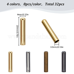 32шт 4 цвета латунные концы шнура&nbsp;AJEW-LP0001-01
