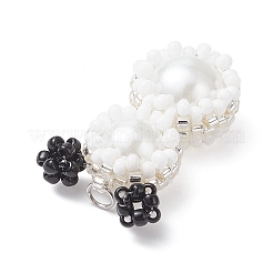 Подвески-снеговики из стеклянных бусин&nbsp;PALLOY-MZ00888-01