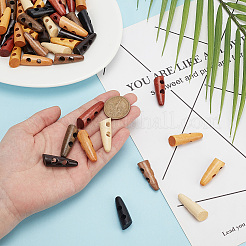 80 шт. деревянные пуговицы 8-х цветов BUTT-AN0001-03