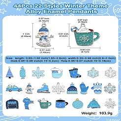 44 шт. 22 стиля подвески из сплава и эмали на зимнюю тематику&nbsp;ENAM-CJ0006-42