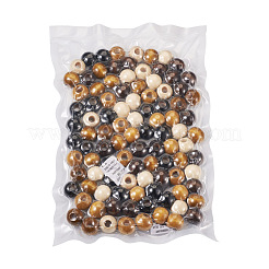 100шт 5 цвета деревянные бусины&nbsp;WOOD-CD0001-13