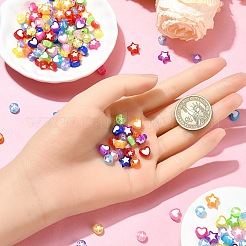 200шт 4 стиля прозрачные акриловые бусины&nbsp;OACR-YW0001-97