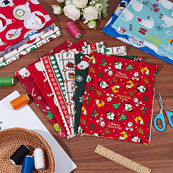 Хлопчатобумажная ткань с рождественской тематикой&nbsp;DIY-WH0750-023