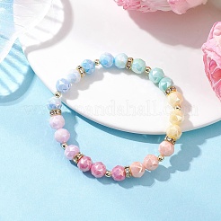 Женские браслеты с круглыми стеклянными бусинами&nbsp;BJEW-JB12663