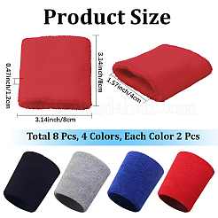 8шт. 4-х цветные спортивные полиэстеровые браслеты&nbsp;AJEW-CN0004-73A