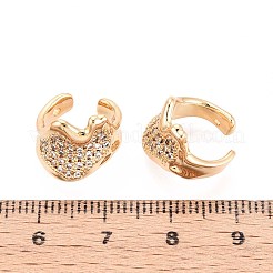 Латунные серьги-манжеты из прозрачного кубического циркония&nbsp;EJEW-T047-61G