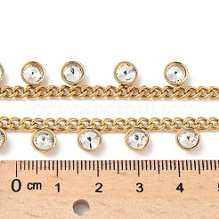 304 нержавеющая сталь стразы плоские круглые кисточки витые цепочки ожерелья для женщин&nbsp;NJEW-V010-01G-03