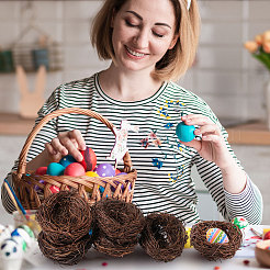 Имитация ротанга птичье гнездо&nbsp;AJEW-WH0609-144A