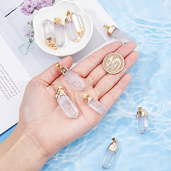 8 шт. подвески с двумя заостренными концами из натурального кварцевого кристалла&nbsp;G-BC0001-53G