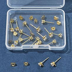 16 шт. латунные серьги-гвоздики&nbsp;KK-FS0001-56G