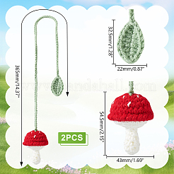 Вязаные крючком шерстяные подвески в виде грибов и листьев своими руками.&nbsp;AJEW-WH0314-465