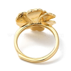 Покрытие стойки цветок латунь микро паве регулируемые кольца из прозрачного кубического циркония&nbsp;RJEW-S413-02G