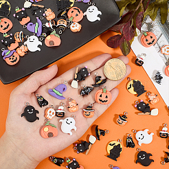 64 шт. 16 стиля подвески из непрозрачной смолы на тему Хэллоуина&nbsp;RESI-HY0001-30