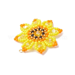 Подвески из стеклянных бусин в виде подсолнухов&nbsp;PALLOY-MZ00855