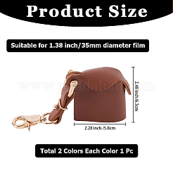 2 шт. 2-цветный прямоугольный чехол для камеры из искусственной кожи с подвеской-украшением&nbsp;AJEW-CL0002-26