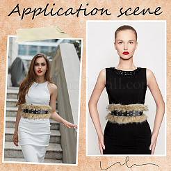 Пояс из искусственной кожи с кроличьей шерстью&nbsp;AJEW-WH20019-57A