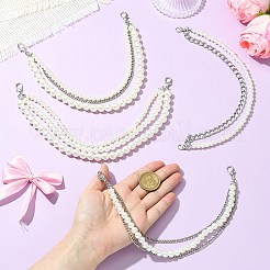 4 шт. 4 стиля цепочек из цинкового сплава и АБС-пластика с жемчугом&nbsp;FIND-CJ0004-48