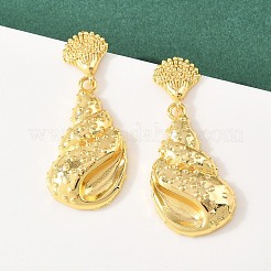 Серьги-гвоздики из латуни с подвесками на морскую тематику&nbsp;EJEW-F400-04C-G