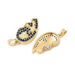 Подвески из латуни с микропаве из кубического циркония ко Дню святого Валентина&nbsp;KK-H251-01D-G