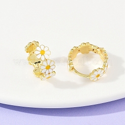 Серьги-кольца из латуни с эмалью&nbsp;EJEW-S277-01G