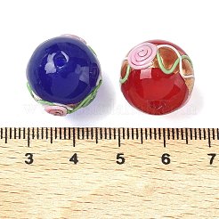 Бусины ручной работы золотой фольги стекла&nbsp;LAMP-K039-39