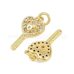 Латунные микропаве прозрачные подвески с фианитом&nbsp;KK-D218-22G-01