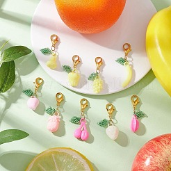 Подвесные украшения из акрила и стекла в виде семян фруктов&nbsp;HJEW-MZ00346