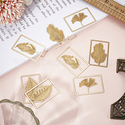 16шт 4 стиля латунный прямоугольник с закладками в виде листьев&nbsp;AJEW-DR0001-70
