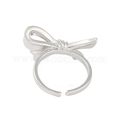 Латунное открытое кольцо-манжета с бантом для женщин&nbsp;RJEW-M176-01A-P