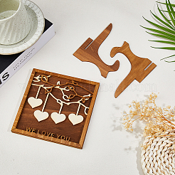 Деревянное генеалогическое древо с сердечком&nbsp;AJEW-WH0609-088