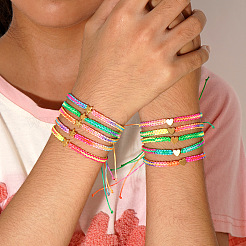 Браслеты из бисера ручной работы из сплава&nbsp;FS2367