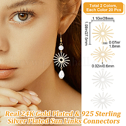 40 шт. 2-х цветные латунные соединительные подвески&nbsp;KK-BBC0011-63