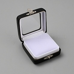 Роскошные коробки из искусственной кожи с бриллиантами CON-WH0084-84