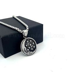 Мужской кулон в виде луны и звезды из нержавеющей стали 304 в стиле панк-винтаж.&nbsp;LK3922