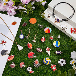 32 шт. подвески из сплава и эмали спортивной серии&nbsp;ENAM-FH0001-93