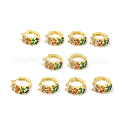 Серьги-кольца с фианитами EJEW-E270-16G