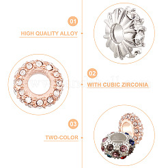 14 шт. 7 вида бусин из цинкового сплава со стразами&nbsp;ALRI-PJ0001-01